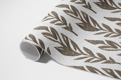 Teppich auf pvc Gemalte Blätter Boho floral vintage Muster