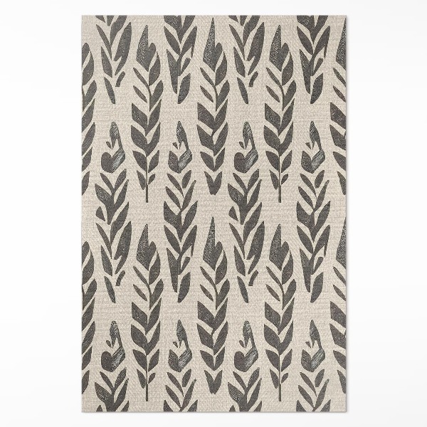 Pvc teppich Bemalte Blätter im Boho-Vintage-Stil