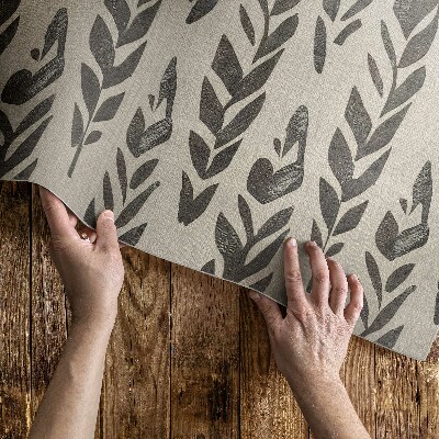 Pvc teppich Bemalte Blätter im Boho-Vintage-Stil