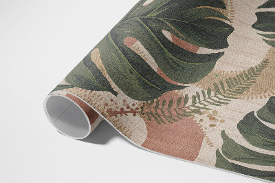 Pvc teppich Komposition aus Monstera-Blättern und alten Farnen