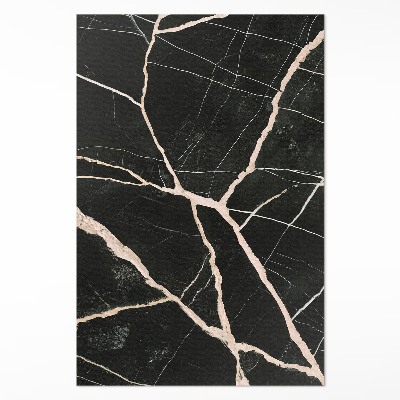 Vinyl teppich läufer Dunkler Marmor mit Rissen und Glamour-Kontrast