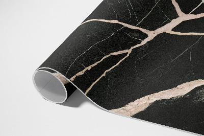 Vinyl teppich läufer Dunkler Marmor mit Rissen und Glamour-Kontrast