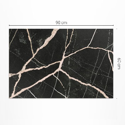 Vinyl teppich läufer Dunkler Marmor mit Rissen und Glamour-Kontrast