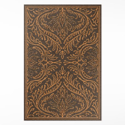 Teppich auf pvc Pflanze lineares Ornament Jugendstil Vintage