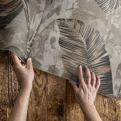 Vinyl teppich Pflanzenblätter und rohe Betontextur