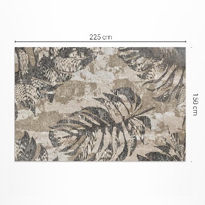 Pvc teppich Boho-Pflanzenblätter mit Textur im rohen Stil