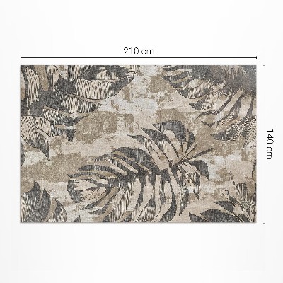 Pvc teppich Boho-Pflanzenblätter mit Textur im rohen Stil