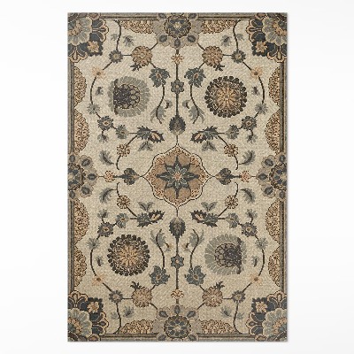 Teppich pvc Ornamentale Blumen und Pflanzen im Vintage-Stil