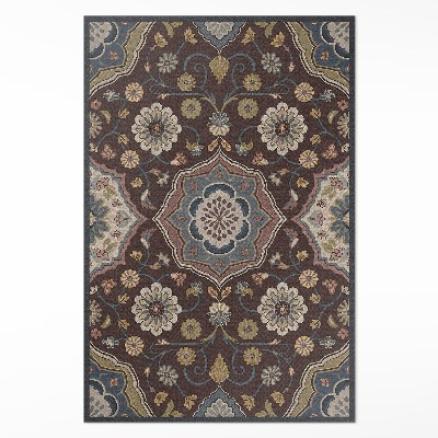 Teppich auf pvc Blumen und Pflanzen ornamentales Vintage-Muster