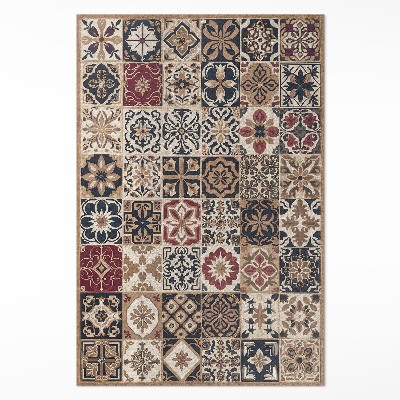Pvc teppich Alte mosaikgemusterte Fliesen im Vintage-Stil