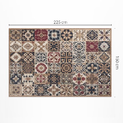 Pvc teppich Alte mosaikgemusterte Fliesen im Vintage-Stil