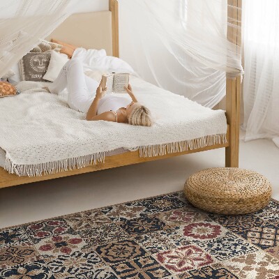 Pvc teppich Alte mosaikgemusterte Fliesen im Vintage-Stil