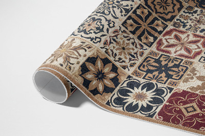 Pvc teppich Alte mosaikgemusterte Fliesen im Vintage-Stil