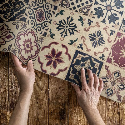 Vinyl teppich läufer Alte mosaikgemusterte Fliesen im Vintage-Stil