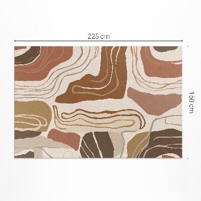 Teppich pvc Pastellfarbene Boho-Linien und Flecken