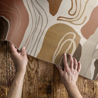 Teppich pvc Pastellfarbene Boho-Linien und Flecken