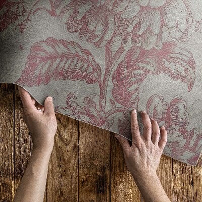 Pvc teppich Gealtertes Blumenmotiv im Vintage-Stil
