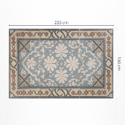 Teppich auf pvc Geometrische florale Muster im Retrostil