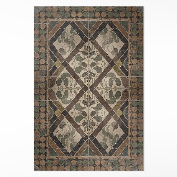 Vinyl teppich Vintage-Muster mit floralen Motiven