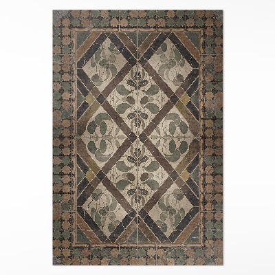 Vinyl teppich Vintage-Muster mit floralen Motiven