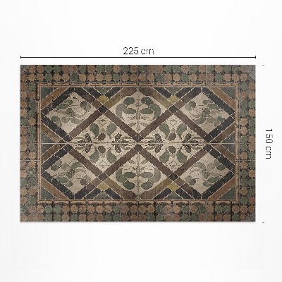 Vinyl teppich Vintage-Muster mit floralen Motiven