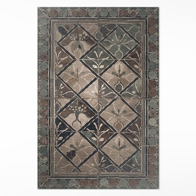 Teppich auf pvc Elegante Geometrie auf Vintage-Fliesen