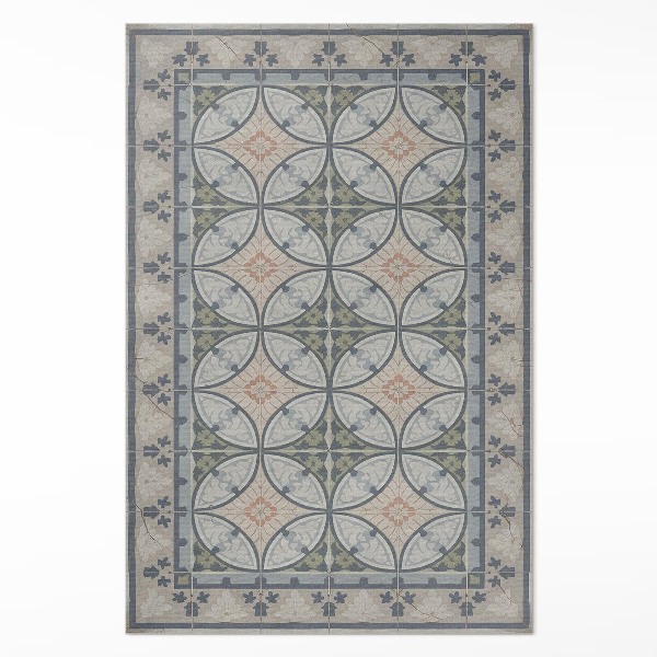 Teppich auf pvc Vintage-Keramikfliesen-Mosaik