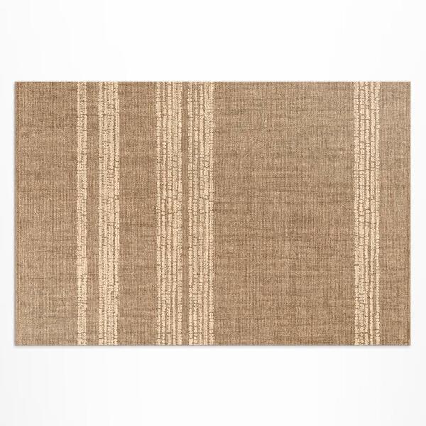 Vinyl teppich läufer Beigefarbener Stoffimitat Mit Boho-Linien