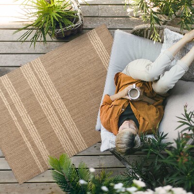 Vinyl teppich läufer Beigefarbener Stoffimitat Mit Boho-Linien