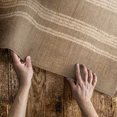 Vinyl teppich läufer Beigefarbener Stoffimitat Mit Boho-Linien