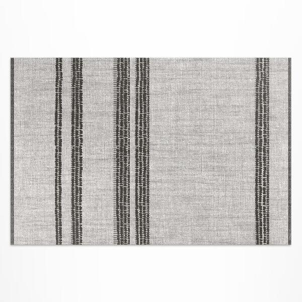 Teppich pvc Grauer Stoffimitat Mit Boho-Linien