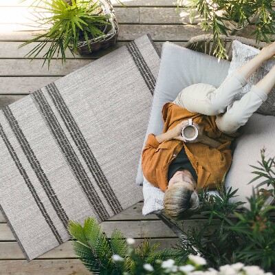 Teppich pvc Grauer Stoffimitat Mit Boho-Linien