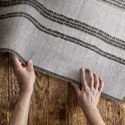 Teppich pvc Grauer Stoffimitat Mit Boho-Linien