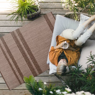 Teppich auf pvc Brauner Kunststoff Mit Boho-Linien