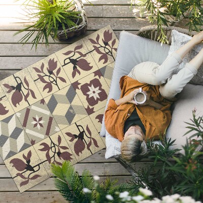 Vinyl teppich läufer Magnolienmosaikfliesen Mit Muster
