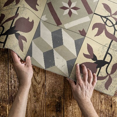 Vinyl teppich läufer Magnolienmosaikfliesen Mit Muster