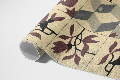 Vinyl teppich läufer Magnolienmosaikfliesen Mit Muster
