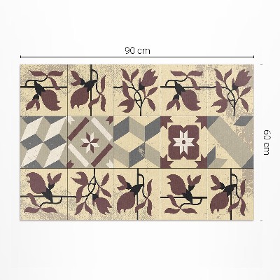 Vinyl teppich läufer Magnolienmosaikfliesen Mit Muster