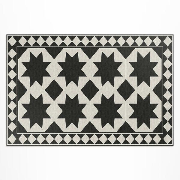 Teppich auf pvc Elegantes Mosaik Mit Schwarzen Und Weißen Sternen
