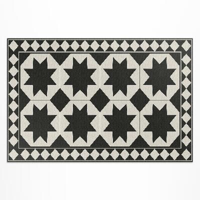 Teppich auf pvc Elegantes Mosaik Mit Schwarzen Und Weißen Sternen