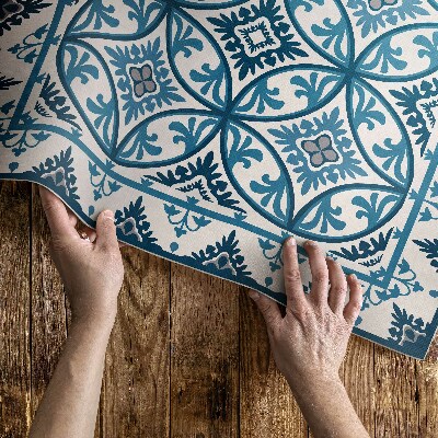 Vinyl teppich läufer Mediterrane Fliese Mit Abstrakten Kreisen