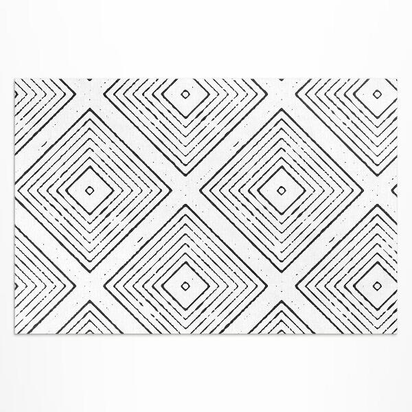 Pvc teppich Boho-Muster Mit Regelmäßigen Quadraten