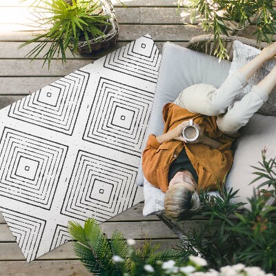 Pvc teppich Boho-Muster Mit Regelmäßigen Quadraten