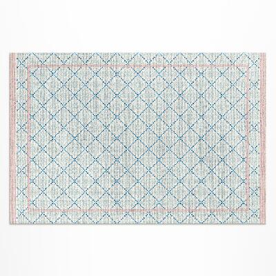Teppich pvc Textilimitat Mit Regelmäßigen Blauen Linien