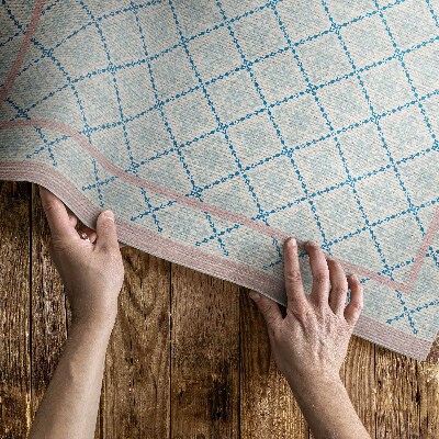 Teppich pvc Textilimitat Mit Regelmäßigen Blauen Linien