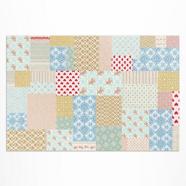 Teppich auf pvc Patchwork Verschiedener Textilimitationen