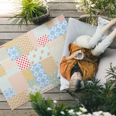 Teppich auf pvc Patchwork Verschiedener Textilimitationen