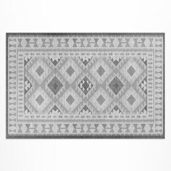 Pvc teppich Grauer Rautenimitatstoff