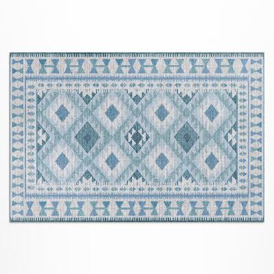 Vinyl teppich läufer Blauer Rautenimitatstoff