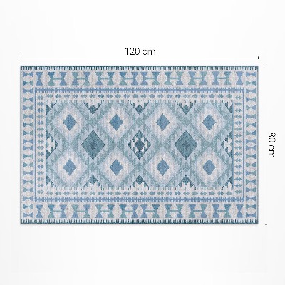 Vinyl teppich läufer Blauer Rautenimitatstoff
